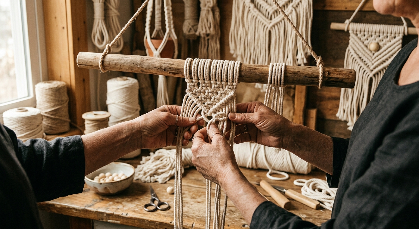 Artisan crafting handmade decor